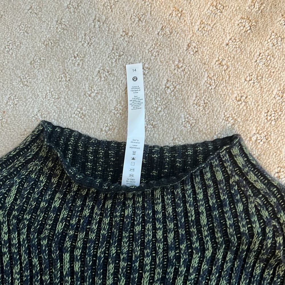 Lululemon Cotton-Cashmere Blend Mock Neck Sweater size 14 - Picture 5 of 7